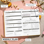 Clever Fox Planner – Undated Weekly & Monthly Planner for Productivity, Time Management & Goals – Organizer Journal – A5 (Amber Yellow)