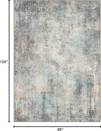 GENIMO Washable Area Rugs for Living Room, 10x14 Modern Non Slip Rugs, Low Pile Lightweight Soft Print Rug for Bedroom, Dining Room, Home Office, Washed Light Blue