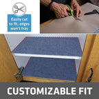 Drymate Premium Luxury Shelf & Drawer Liner, Thick Cushioned Fabric, Non-Adhesive, Absorbent, Waterproof, Slip-Resistant, Liners for Kitchen Cabinets, Cupboards (USA Made)(12”x59”)(24-Pack)(Blue)