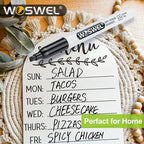 WOSWEL Dry Erase Markers Bulk, 144 Pack Black Chisel Tip Whiteboard Markers, Low Odor Dry Erase Markers for School Office Home
