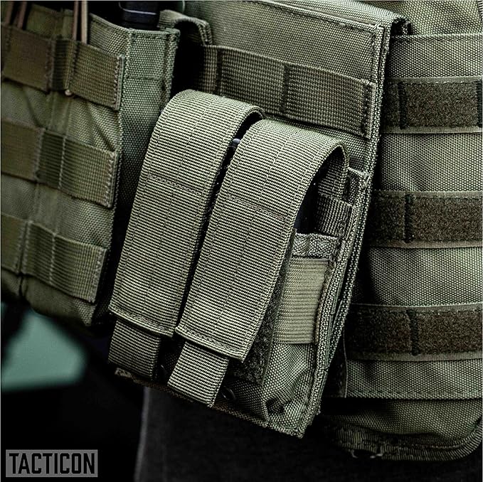 Tacticon P1 P2 P3 BattlePouch | Universal Pistol Mag Pouch | Combat Veteran Owned Company | Molle Single Double Triple Pistol Magazine Holster for Ammo | Tactical Bag Accessories Holder