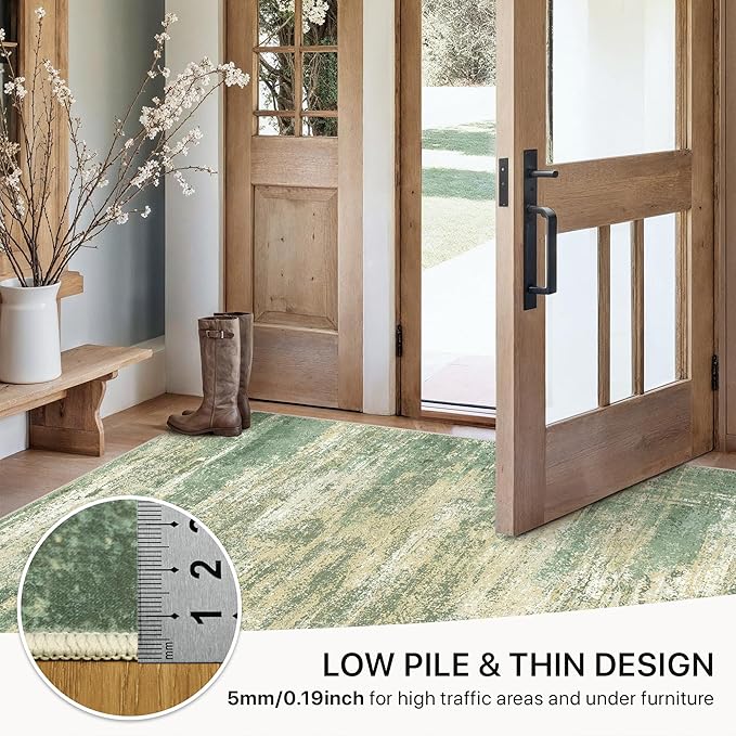 GENIMO Rugs for Bedroom-Washable 6x9 Area Rugs Lightweight Low Pile, Modern Printed Non-Slip Carpet for Living Room, Playroom, Dining Room, Office, Desert Dawn