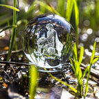 3D Laser Constellation Crystal Ball 60mm Crystal Paperweight Full Sphere Glass Fengshui with Sliver-Plated Flowering Stand(Aquarius)