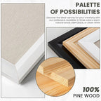 Bulletin Board Cork Board with Linen, 100% Wood Framed 30" x 20" Bulletin Board Decorations, Pin Boards for Walls, Wall Mounted Fabric Picture Board with 10 Pushpins for School, Home & Office, White