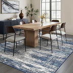 GENIMO Rugs for Bedroom-Washable 6x9 Area Rugs Lightweight Low Pile, Modern Printed Non-Slip Carpet for Living Room, Playroom, Dining Room, Office, Blue Ivory