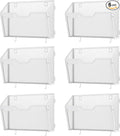 Docnest 6 Pack Hanging Wall File Holders, Mesh Wall Letter File Holder, Wall Mounted Mail Paper Document Folder Holder with Hooks for Office, Home, School, White