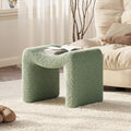 ZYKZYK Ottoman Vanity Seat, Plush Velvet Backless Stool and Small Foot Rest, Modern Accent Seating for Bedroom, Makeup Table or Living Room, Green
