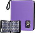 ProCase 900 Pockets Card Binder with Clear Window for Trading Cards, 9 Double Sided Pockets Cards Colletction Album Holder with Removable Sleeves for MTG, TCG, Sports Cards, Football Cards -Purple