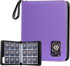 ProCase 900 Pockets Card Binder with Clear Window for Trading Cards, 9 Double Sided Pockets Cards Colletction Album Holder with Removable Sleeves for MTG, TCG, Sports Cards, Football Cards -Purple