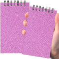 Tenceur 2 Pcs Pocket Notebook Small 3x5 Inch Spiral Notepads Mini Top Bound Notebook with Lined 120 Pages Ruled Memo Pads for Office College Nurse Essentials Back to School Gift (Glitter Pink)