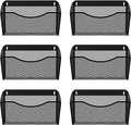 EasyPAG 6 Single Pocket Wall File Organizer, Mesh Hanging File Folder Organizer for Letter/A4 Size Folders, Wall Mounted Vertical Mail Holder for Paperwork, Office, Home, School, Black