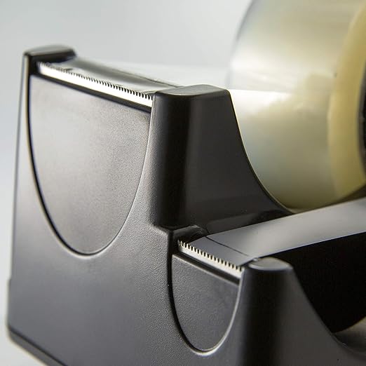 Officemate Heavy Duty Weighted 2-in-1 Tape Dispenser, Recycled,Black (96660)