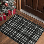 GENIMO Checkered Rug 27.5x44 inches Black and White Fine Plaid Outdoor Rug Buffalo Plaid Rugs Mat Fall Doormats Washable Rug for Front Porch Decor Indoor Entrance Patio Balcony Entryway