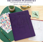 Legend Hourly Schedule Planner PRO Dated Jan 2026-Jan 2027 – Deluxe Weekly & Daily Organizer with Time Slots. Appointment Book Journal for Work & Time Management, A4 Hardcover, Purple