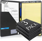 Legal Size Padfolio 8.5 x 14 Inch Portfolio Folder for Legal Pad, Professional Padfolio for Job Interviews, Business Meetings, and Attorneys (3 Pack)