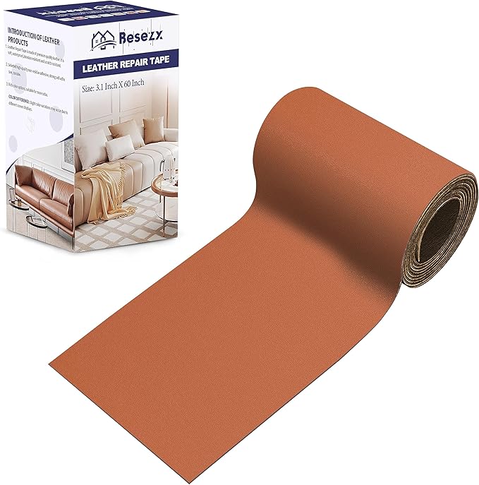 Leather Repair Patch Tape Kit, Self Adhesive Leather Repair for Furniture, Couch, Sofa, Car Seats,Office Chair,Vinyl Repair Kit.3.1inx60in