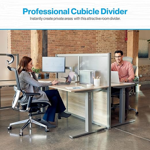 NBF Office Partition, Cubicle Wall Divider, Modern Room Separator, Free Standing Privacy Panel, 52" H x 60" W, Indoor, Espresso