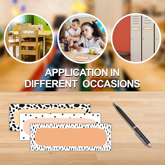30 Name Tags Labels - Minimalism Print Self Adhesive Name Plates, Desk Label, Locker Stickers for Classroom School, Student, Teacher Decorations & Supplies - A08