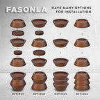 FASONLA Bed Risers, Furniture Risers (Set of 8-Height 1") Can be Adjusted to 2'' 3''or 4'', Lifts Furniture Risers, Solid Natural Wood Risers, Non-Slip Recessed Hole (Walnut Color)
