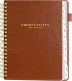 SUNEE 2026 Planner 8.5" x 11" – Dated Productivity Planner for Time Management - Daily,Weekly & Monthly Planner to Achieve Goals - Planner 2026 dated from January 2026 – December 2026,Brown