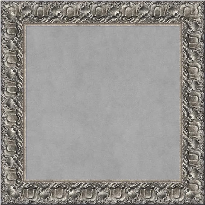 Amanti Art Silver Framed Magnetic Board 26x26 Medium Vision Board for use with Magnets, 100% Metal Sheet to Display Items as Office Decor or for Home Organization in mudroom, Kitchen or Kids Room