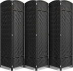Sorbus 6 Panel Room Divider 6 ft. Tall - Privacy Screen, Extra Wide Double Hinged Panels, Mesh Hand-Woven Design, Partition Room Dividers and Folding Privacy Screens, Wall Divider for Room Separation