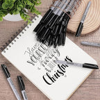 WOSWEL Permanent Markers Bulk, Ultra Fine Point, 48 Pack Black Permanent Marker set, Felt Tip Pens Works on Plastic, Wood, Stone, Metal and Glass for Doodling, Marking