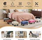 BRIAN & DANY Small Foot Stool Ottoman, Footstool with Legs, Teddy Velvet Foot Rest for Living Room, Bedroom and Office, Grey