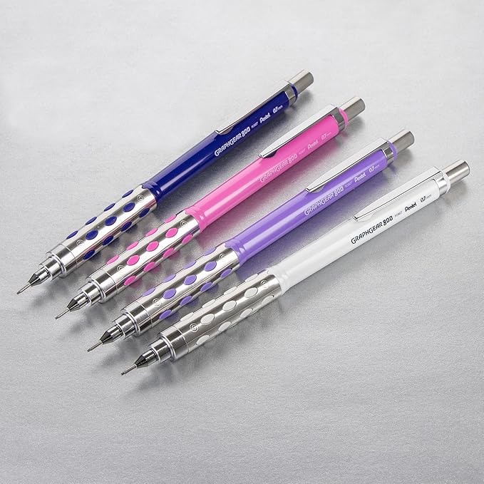 Pentel GraphGear 800 Mechanical Pencil, 0.7mm, HB lead, 4 count