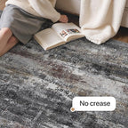 GENIMO No Crease Non Slip 8x10 Area Rugs for Living Room, Craft Woven Modern Abstract Rug, Soft Floor Carpet, Single-Piece Rugs for Bedroom, Dining Room, Office, Dark Gray Brown