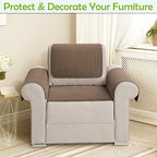 Couch Arm Covers, Sofa Arm Covers, Waterproof Armrest Cover for Sofas, Armchair, Loveseat, Non-Slip Recliner Arm Cover, Sofas Headrest Cover, Arm Chair Covers Set of 2 (Chocolate, 24"×20")