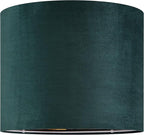 Green Velvet Lampshades Set of 2 Medium Drum Lamp Shade 13" Top x 13" Bottom x 10" High (Spider) Modern Lamp Shade - Ideal for Table & Floor Lamps - Lampshades Replacement - By GO&SO