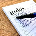 HADIGU To Do List Notepad A5 Size (8.3"x5.8") Premium Thick Paper With Cardboard Back Support, Undated Daily Planner Notepad, Daily To Do List Notebook, Ruled Pages, Checkboxes, Deadline Column.