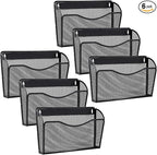 Gawerk 6 Pack Wall File Organizer, Mesh Hanging Metal Vertical Wall Mounted File Holder for Office/Home