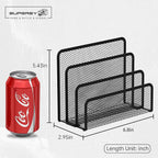 SUPEASY Mail Organizer for Desk, Mesh Metal Mail Holder Countertop with 3-Slot, Letter Sorter File Holder, Office Envelope Organizer for Mails (Black)