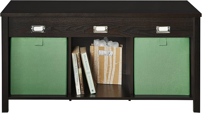ClosetMaid 16052 Premium 3-Cube Bench, Black Walnut