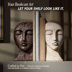 Heavy Duty Book Ends for Shelves - Book Ends for Heavy Books, Book Stopper for Shelves, Bookends for Shelves, Book Ends Unique, Bookends Decorative, Aesthetic Bookshelf Decor, The Tranquil Faces