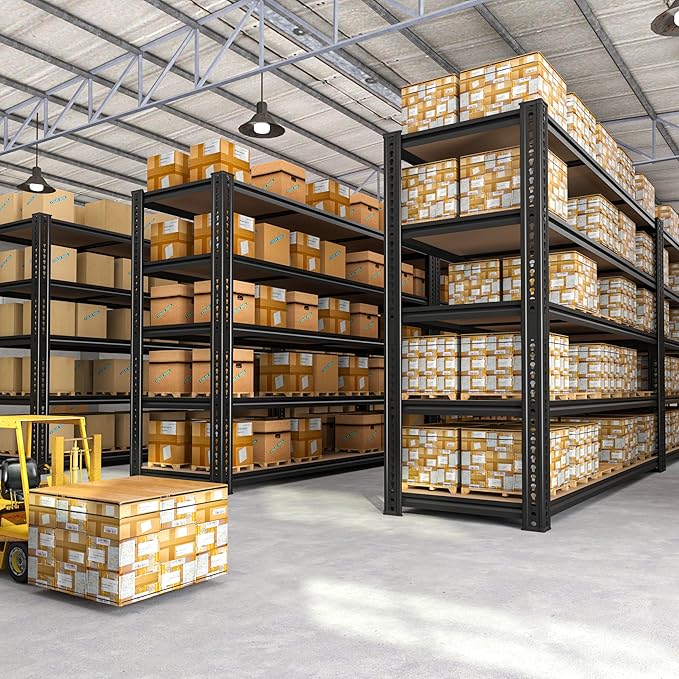 ROOMFAVE 60" W Garage Shelving 72" H Metal Shelving 3500LBS Storage Shelves Heavy Duty 5 Tier Adjustable Shelving Unit for Storage Rack Pantry Shelf Commercial,60" W x 18" D x 72" H