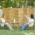 Room Dividers and Folding Privacy Screens, Wood Louvered Separators Divider Wall for Home Office Bedroom - 8 Panels (Natural)