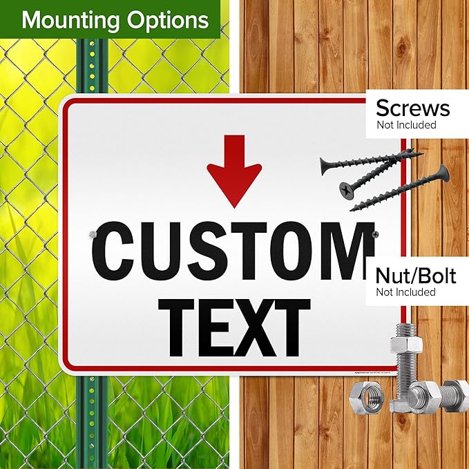 Custom Arrow Directional Sign, Down Arrow, 24x30 Inches, 3M EGP Reflective, Rust Free .080 Aluminum, Fade Resistant, Made in USA by My Sign Center