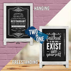 Rustic Whitewash Tabletop Chalkboard Sign/Hanging Magnetic Wall Chalkboard/Small Countertop Chalkboard Easel/Kitchen Countertop Memo Board / 12" x 17" in. Weddings, Birthdays, Baby Announcements