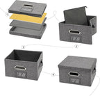Remowith Greeting Card Organizer and Storage Box with 20 Pcs Adjustable Dividers, Storing Cards with 84 Pcs Labels Perfect for Storing Greeting Cards, Envelopes, Photos 2 Pack Grey