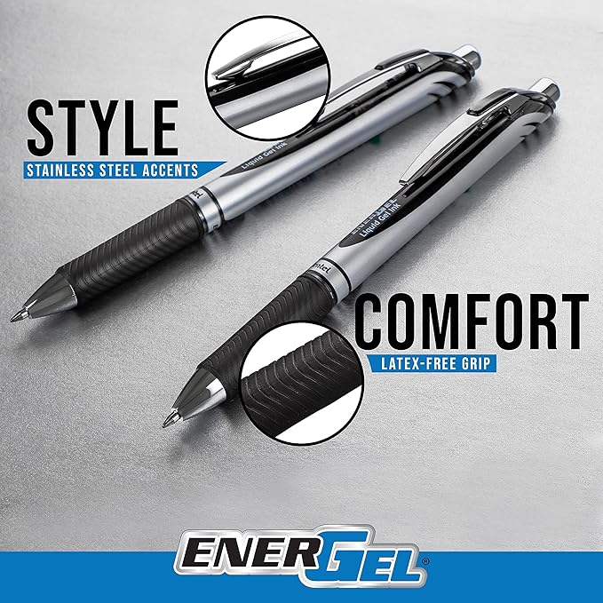Pentel EnerGel RTX Liquid Gel Pens, Medium (0.7mm), Red Ink, 4-pk (BL77PF4B)