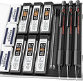 STAGEEK 0.9mm Mechanical Pencil Set, 3PCS Metal Mechanical Pencils 0.9mm with 6 Tubes HB & 2B Lead Refills,Erasers, Weatherproof Artist Pencils with Case for Outdoor Writing Drafting Drawing
