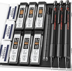 STAGEEK 0.9mm Mechanical Pencil Set, 3PCS Metal Mechanical Pencils 0.9mm with 6 Tubes HB & 2B Lead Refills,Erasers, Weatherproof Artist Pencils with Case for Outdoor Writing Drafting Drawing