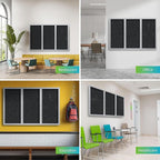 Ghent 36"x72" 3-Door indoor Enclosed Recycled Rubber Bulletin Board, Shatter Resistant, with Lock, Satin Aluminum Frame, Confetti (PA33672TR-CF) ,Made in the USA