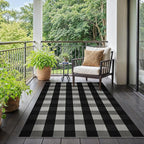 GENIMO Checkered Rug 3x5 Ft Black and White Outdoor Rug Buffalo Plaid Rugs Mat Fall Doormats Washable Rug for Front Porch Decor Indoor Entrance Patio Balcony Entryway