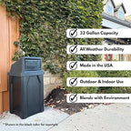 Sturdy Essentials 32 Gallon Square 100% Recycled Plastic Heavy Duty Indoor or Outdoor Commercial Trash Can with Push Lid | Great for Schools and Businesses - Black