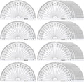 EBOOT 25 Pcs Math Protractors Plastic Protractor 180 Degrees, 4 Inches (Clear)
