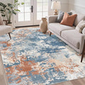 GENIMO Washable Rugs 8x10 Area Rugs for Living Room Bedroom, Modern Lightweight Rug Ultra Soft Indoor Area Rugs 8x10 for Dining Room, Low Pile Carpet with Non Slip Backing, Blue Red